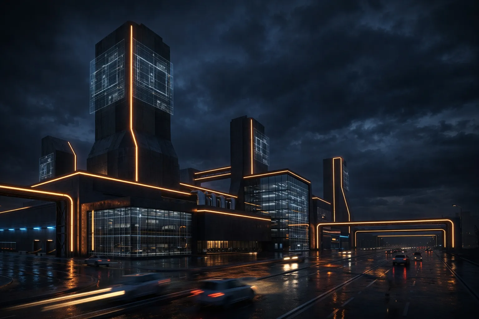 Amber Fusion Industrial Tech Background