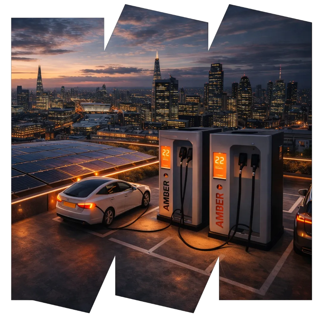 Urban Rooftop Solar Array and EV Charging Hub
