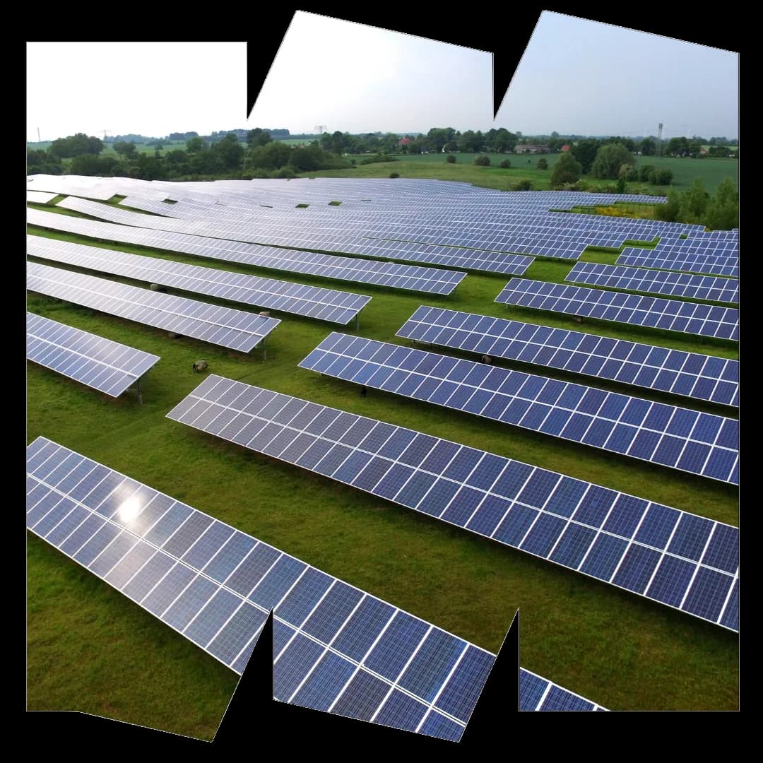 UK Industrial Solar Array integrated at Golden Hour